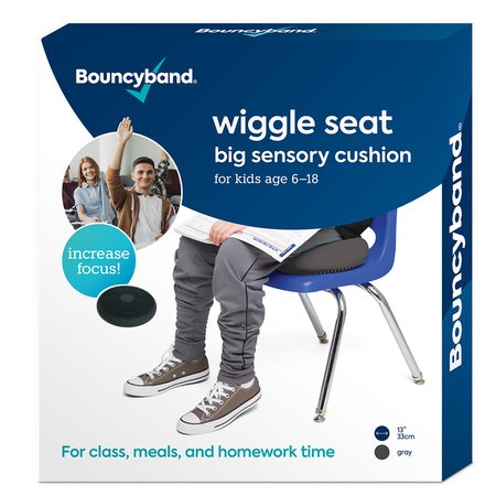 BOUNCYBANDS Big Wiggle Seat Sensory Cushion, Dark Gray WS33GY
